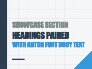 Showcase Section Headings Paired with Anton Font Alternatives